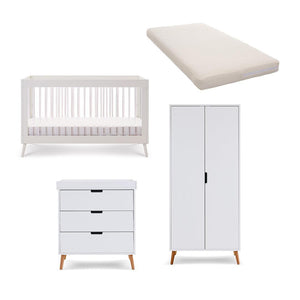 Obaby Maya 3 Piece Room Set - White + Acrylic-Nursery Sets-No Mattress- | Natural Baby Shower