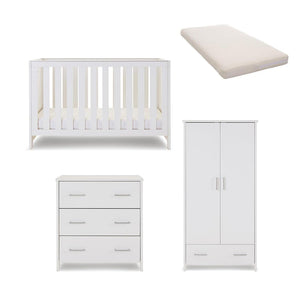 Obaby Nika 3 Piece Room Set - White Wash-Nursery Sets-White Wash-No Mattress | Natural Baby Shower