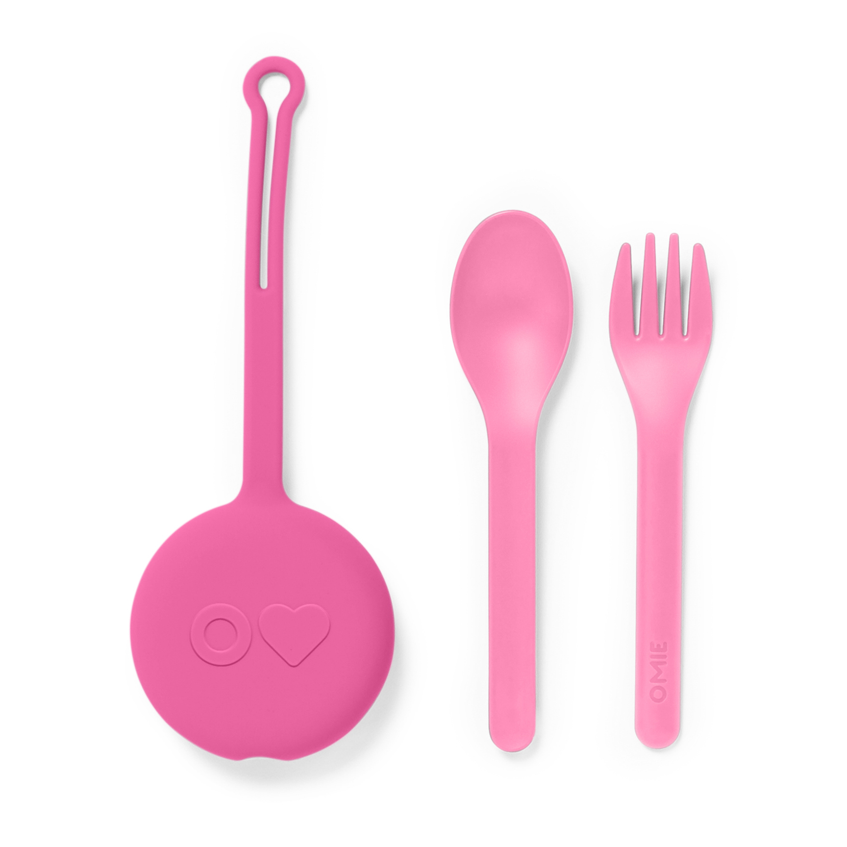 Omiebox - OmiePod Bubblegum Pink Silicone Fork and Spoon Set