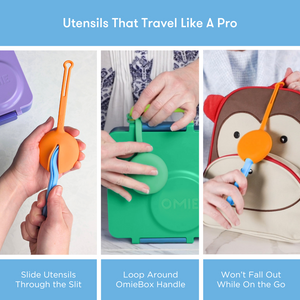 Omiebox - OmiePod Capri Blue Silicone Fork and Spoon Set