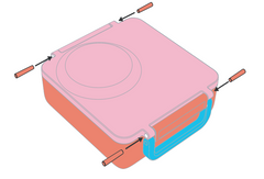 Omiebox - Spare Part: Orange Latch and Hinge Pin 1 Piece