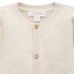 Purebaby Knit Cardigan - White-Cardigans-White-0-3m | Natural Baby Shower