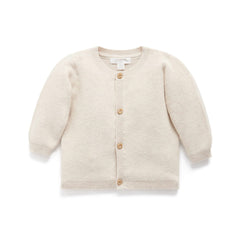 Purebaby Knit Cardigan - White-Cardigans-White-0-3m | Natural Baby Shower