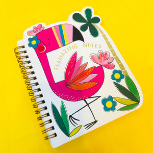 Rachel Ellen - Flamingo Shaped Wire-bound Notebook