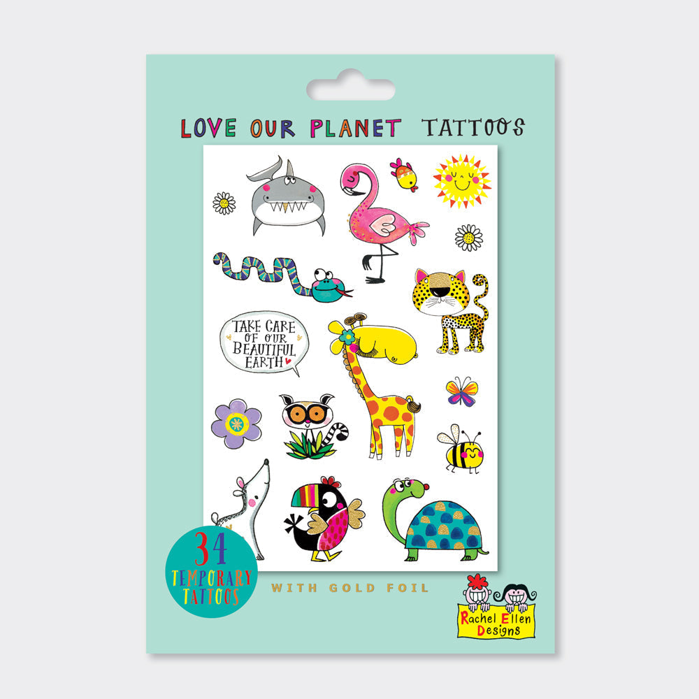 Rachel Ellen - Love Our Planet Children's Temporary Tattoos
