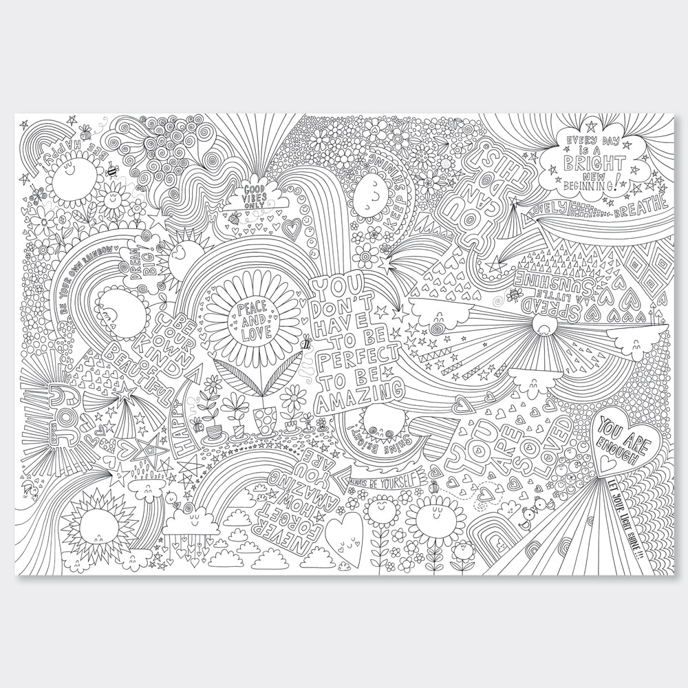 Rachel Ellen - Positive Vibes Giant Colouring Posters