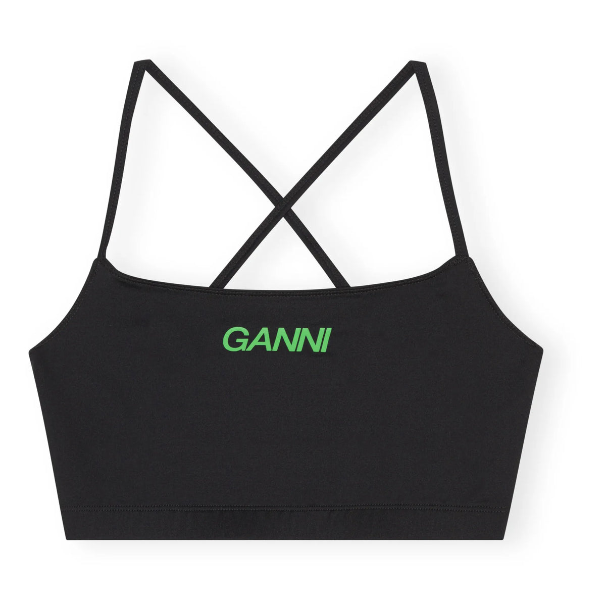 Ganni - Recycled Material Active Sports Bra | Black