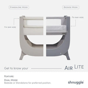 Shnuggle Air Lite Bedside Crib Bundle - Taupe-Bedside Cribs-Taupe- | Natural Baby Shower