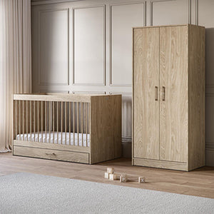 Silver Cross Geneva Wardrobe - Oak-Wardrobes-Oak-One Size | Natural Baby Shower