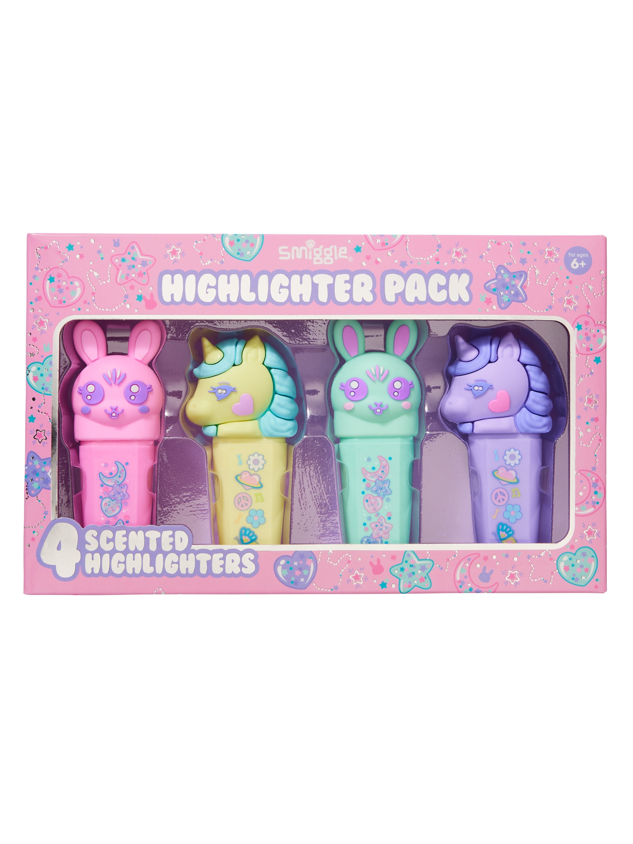Smiggle - All Stars Scented Highlighter 4-Pack Pen Set