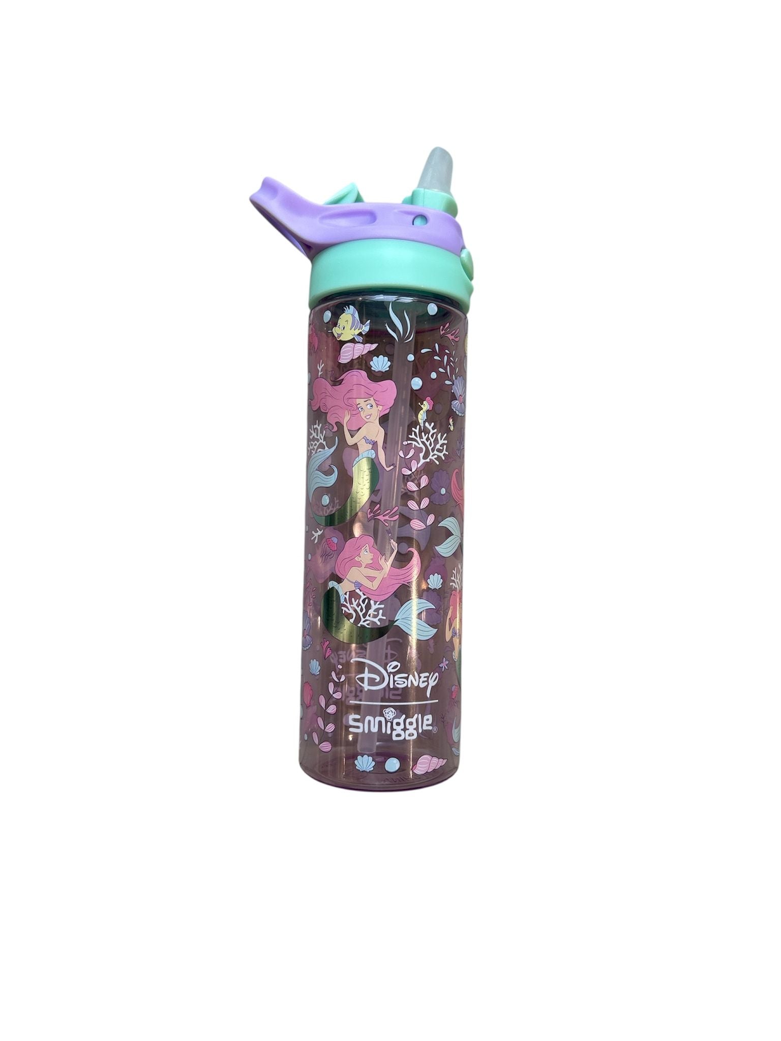 Smiggle Disney Ariel BPA-free Automatic Straw 650ML Water Bottle