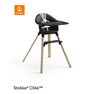Stokke Clikk Highchair - Black/Natural-Highchairs- | Natural Baby Shower