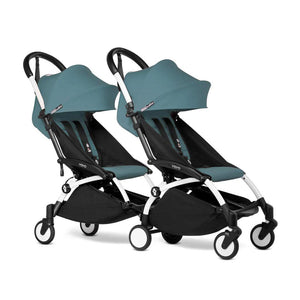 Stokke YOYO3 Stroller from 6 + for twins-Strollers-Aqua-White | Natural Baby Shower