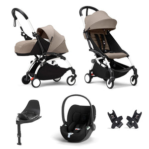 Stokke YOYO3 Newborn to Toddler Cloud T Travel System-Strollers-Taupe-White | Natural Baby Shower