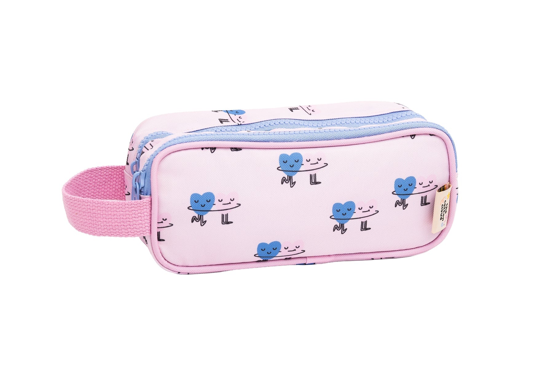 The Cotton Cloud - Dancing Hearts Double Compartment Pencil Case
