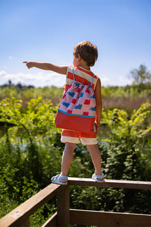 The Cotton Cloud - Dancing Hearts Drawstring Backpack
