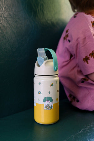 The Cotton Cloud - Funky Dogs 420ML Stainless Steel Hidden Straw Water Bottle