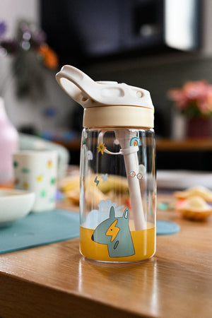 The Cotton Cloud - Funky Dogs 480ML Tritan Water Bottle with Hidden Straw