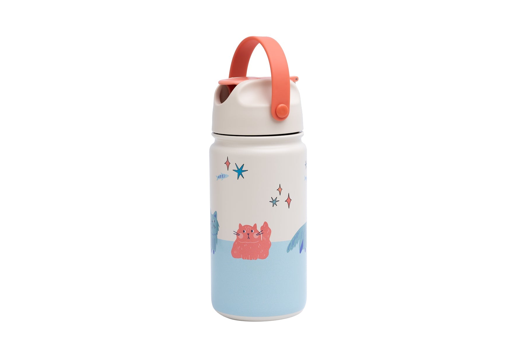 The Cotton Cloud - Meowful Cats 420ML Stainless Steel Hidden Straw Water Bottle