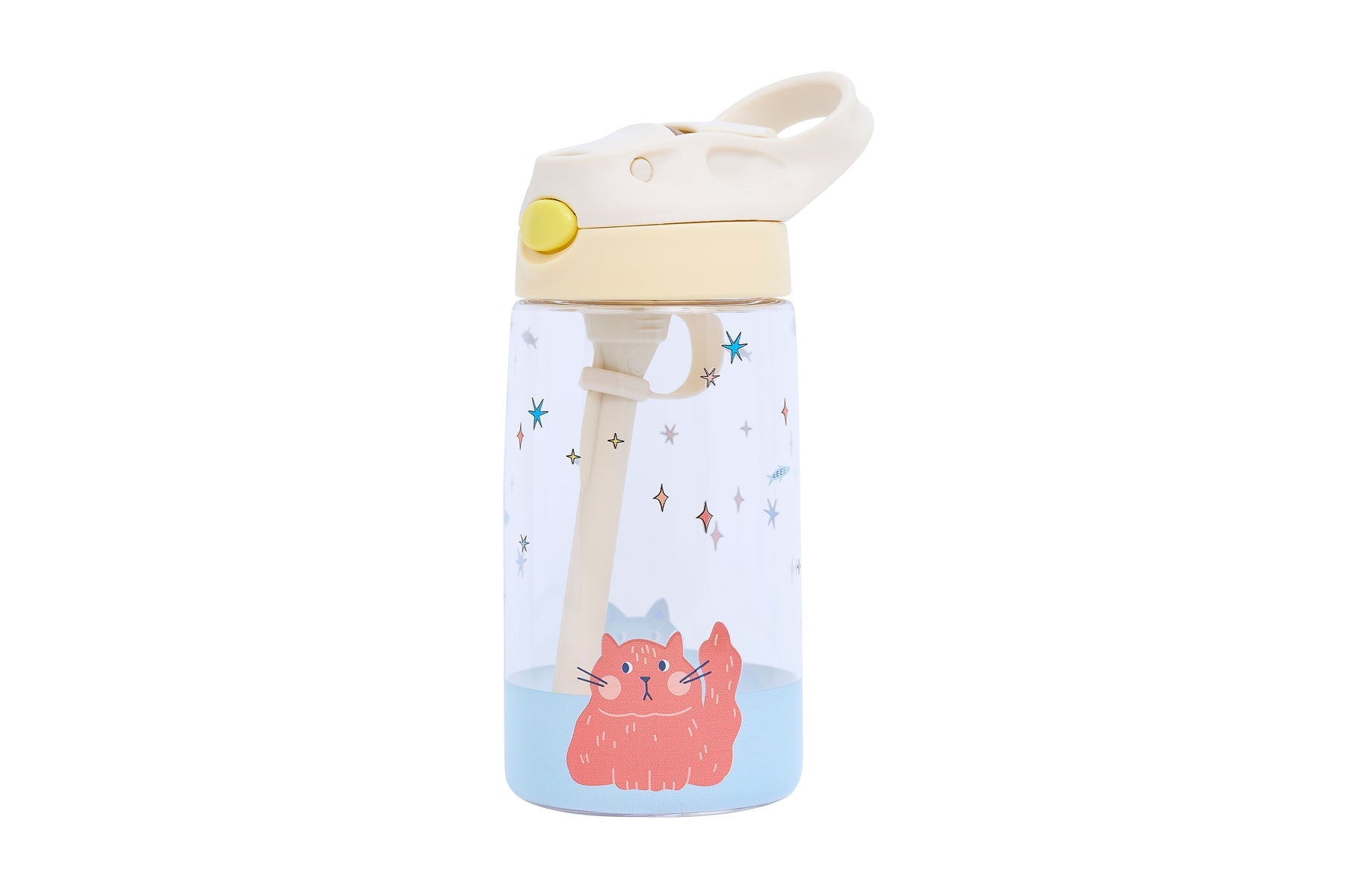 The Cotton Cloud - Meowful Cats 480ML Tritan Water Bottle with Hidden Straw