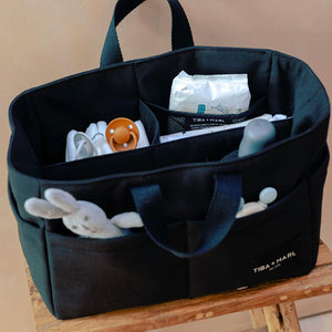 Tiba + Marl Canvas Caddy - Black-Changing Bags-Black- | Natural Baby Shower