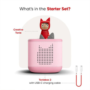 Tonies Toniebox 2 Starter Set with Creative Tonie Rubie - Pink-Audio Players-Pink- | Natural Baby Shower