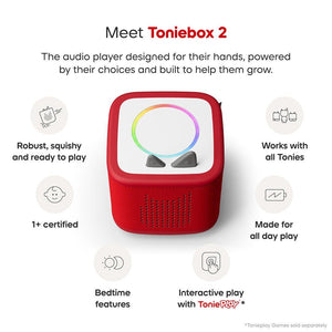 Tonies Toniebox 2 Starter Bundle | Create your Own (3pc)-Audio Players- | Natural Baby Shower