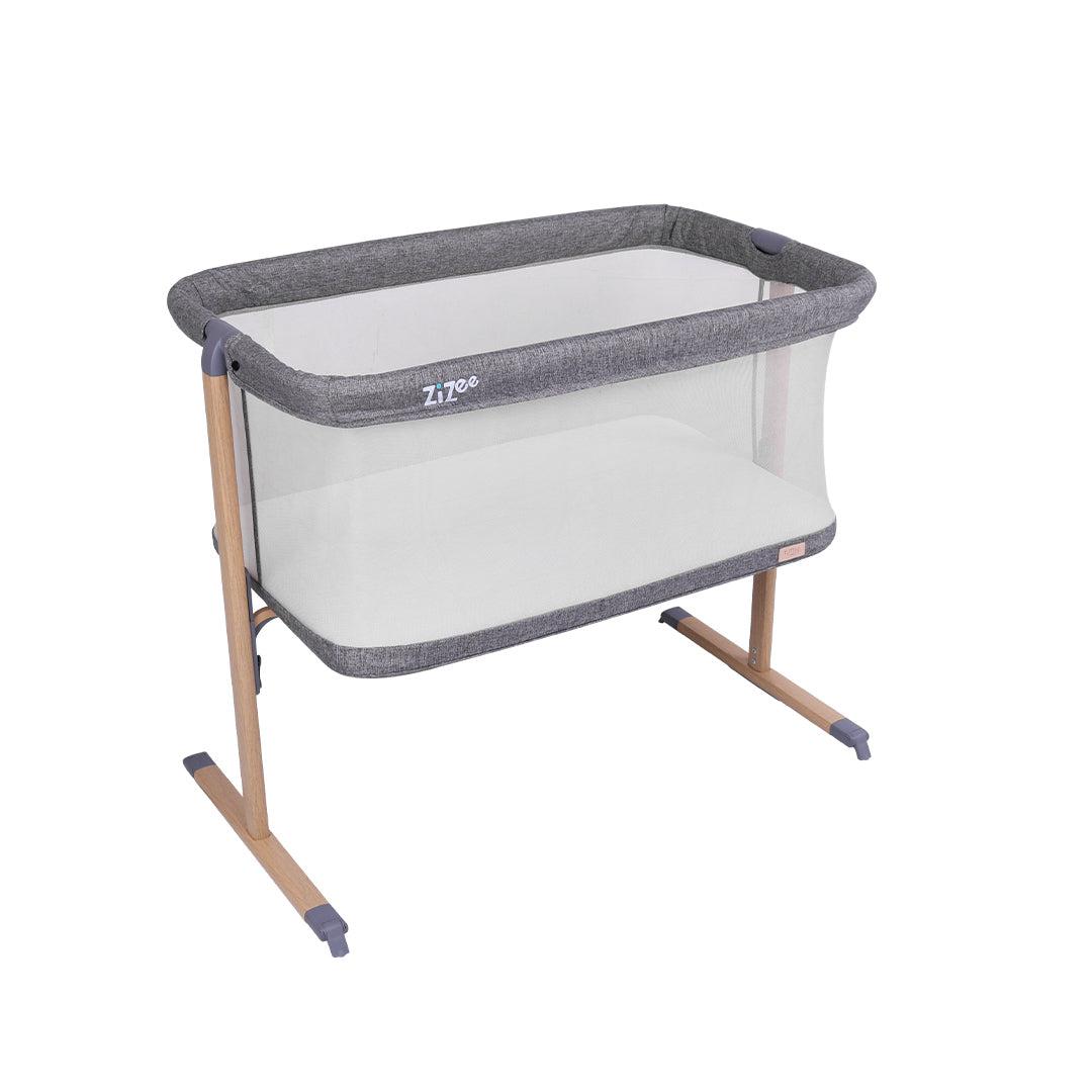 Tutti Bambini ZiZee Essential Crib - Oak/Charcoal-Bedside Cribs-Oak/Charcoal- | Natural Baby Shower