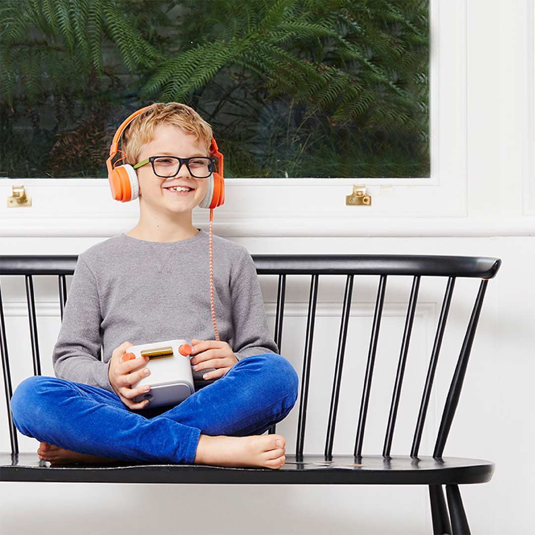 Yoto - On-Ear Kids Headphones with Orange Cable