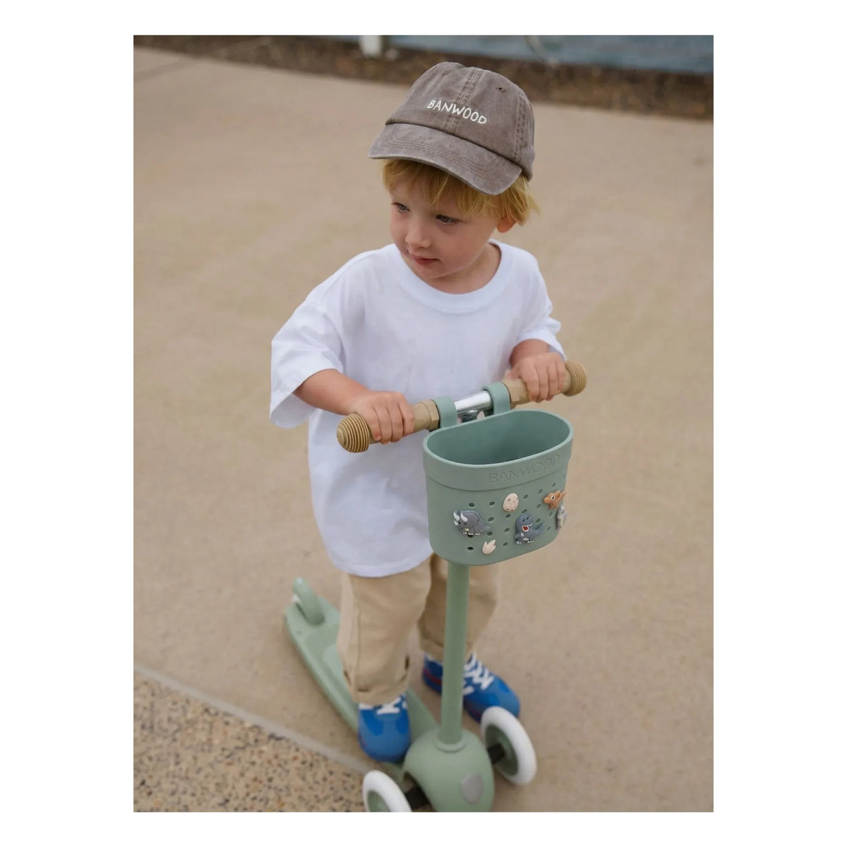 Banwood - Pin & Ride customizable bike basket/trolley | Green