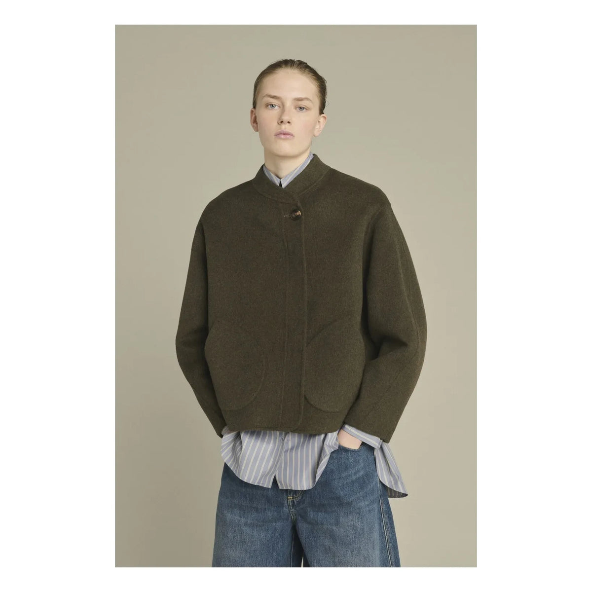 Soeur - Windsor Wool Coat | Mixed khaki