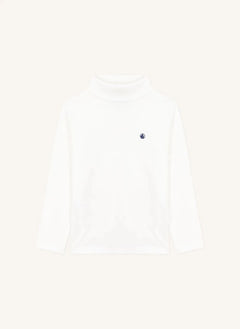 Petit Bateau - Organic cotton logo turtleneck | White