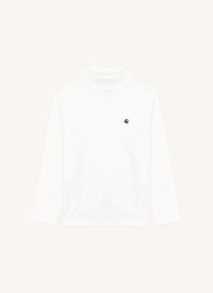 Petit Bateau - Organic cotton logo turtleneck | White
