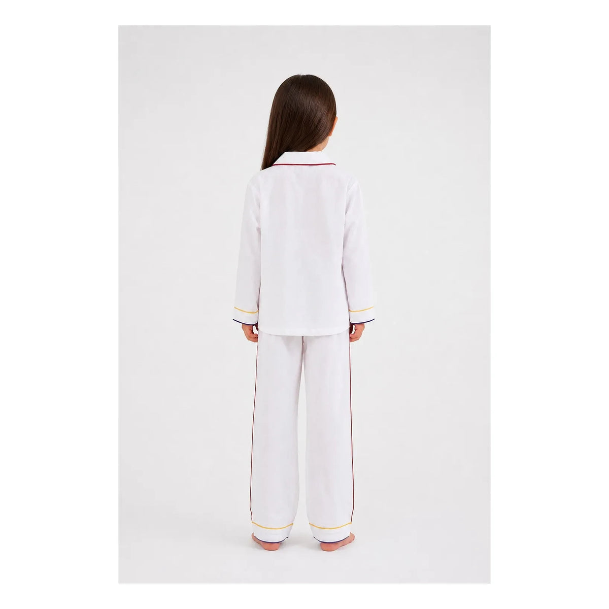 Folkloore - Solid Color Pajama Set - Kids Collection | White