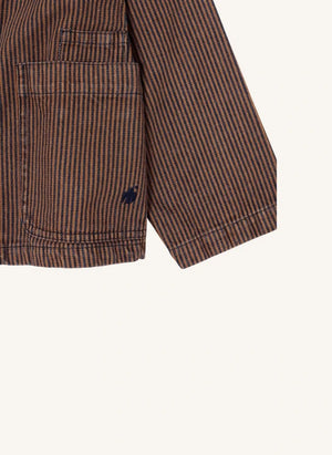 True Artist - N°5 Striped Denim Organic Cotton Jacket | Dark Blue