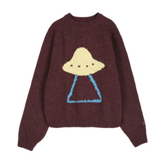 Bobo Choses - Pixel Wool Jacquard Sweater | Burgundy