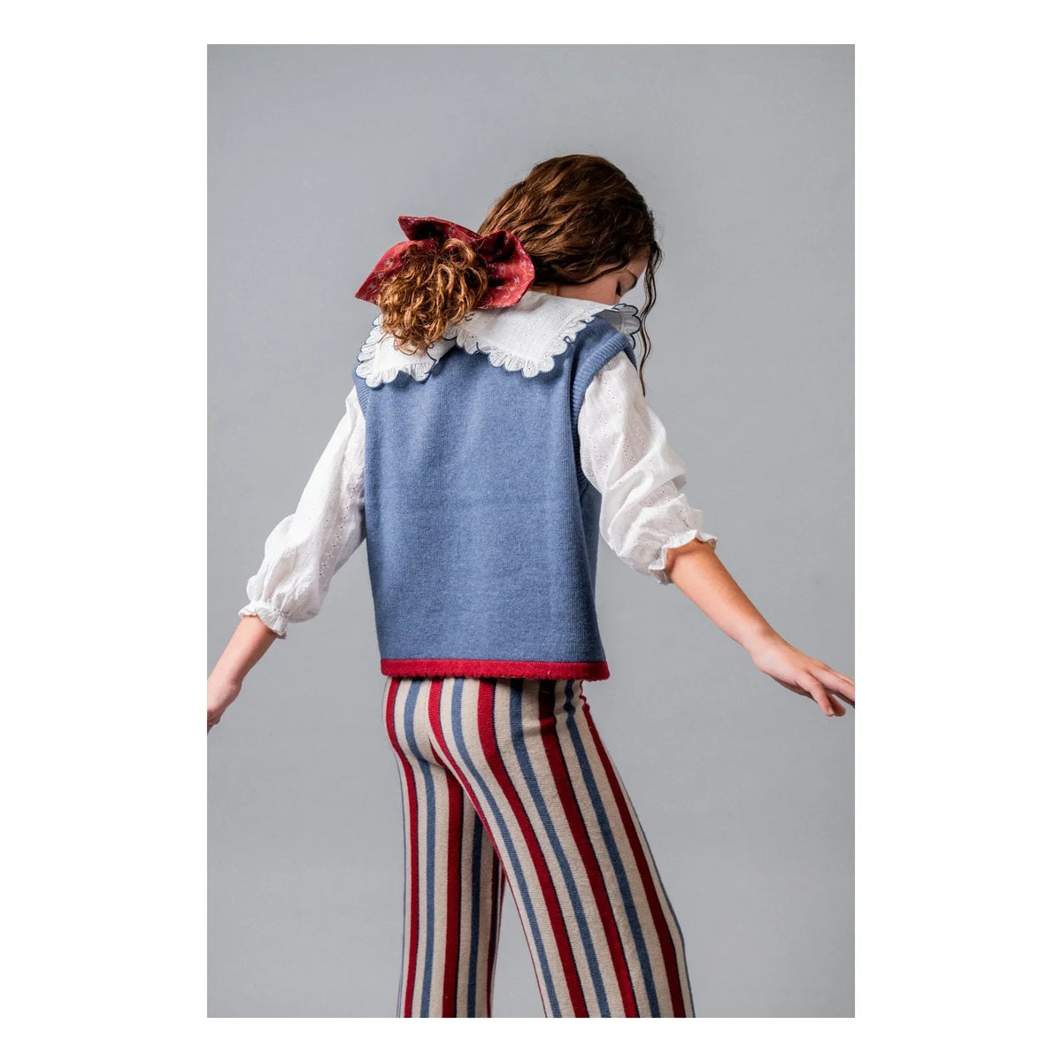birinit - Sleeveless Argyle Merino Wool Sweater | Blue
