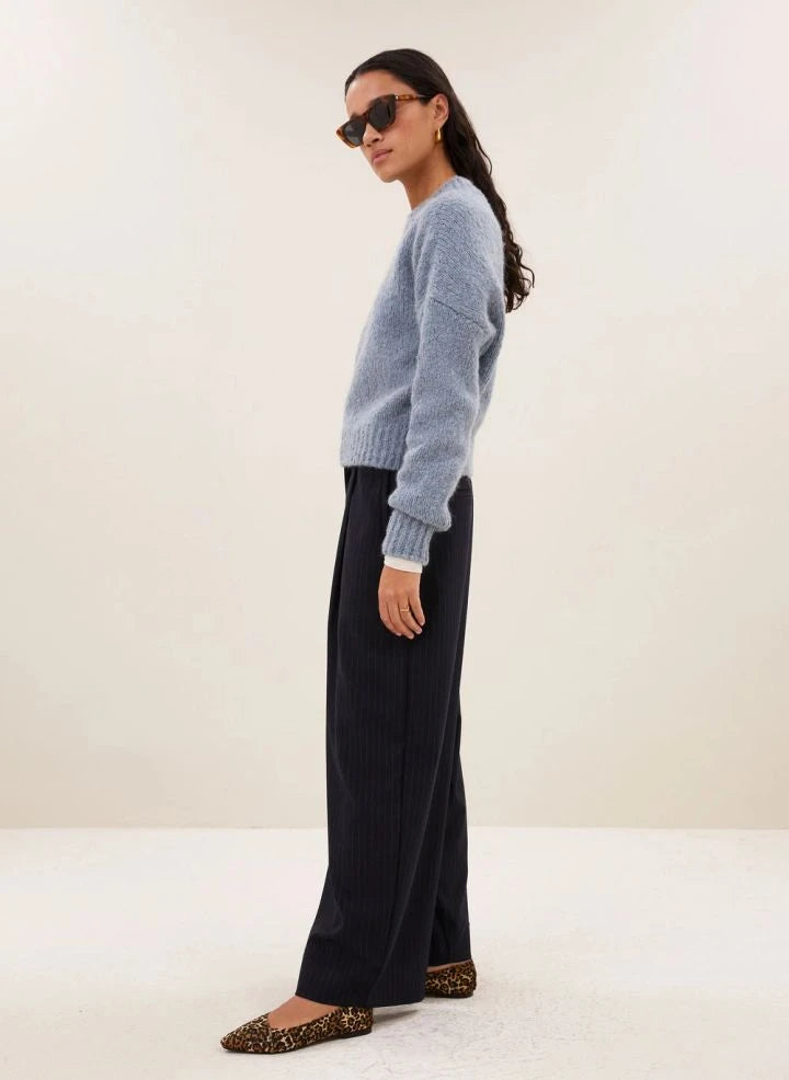 By Bar - Sonny Wool Sweater | Grey Blue