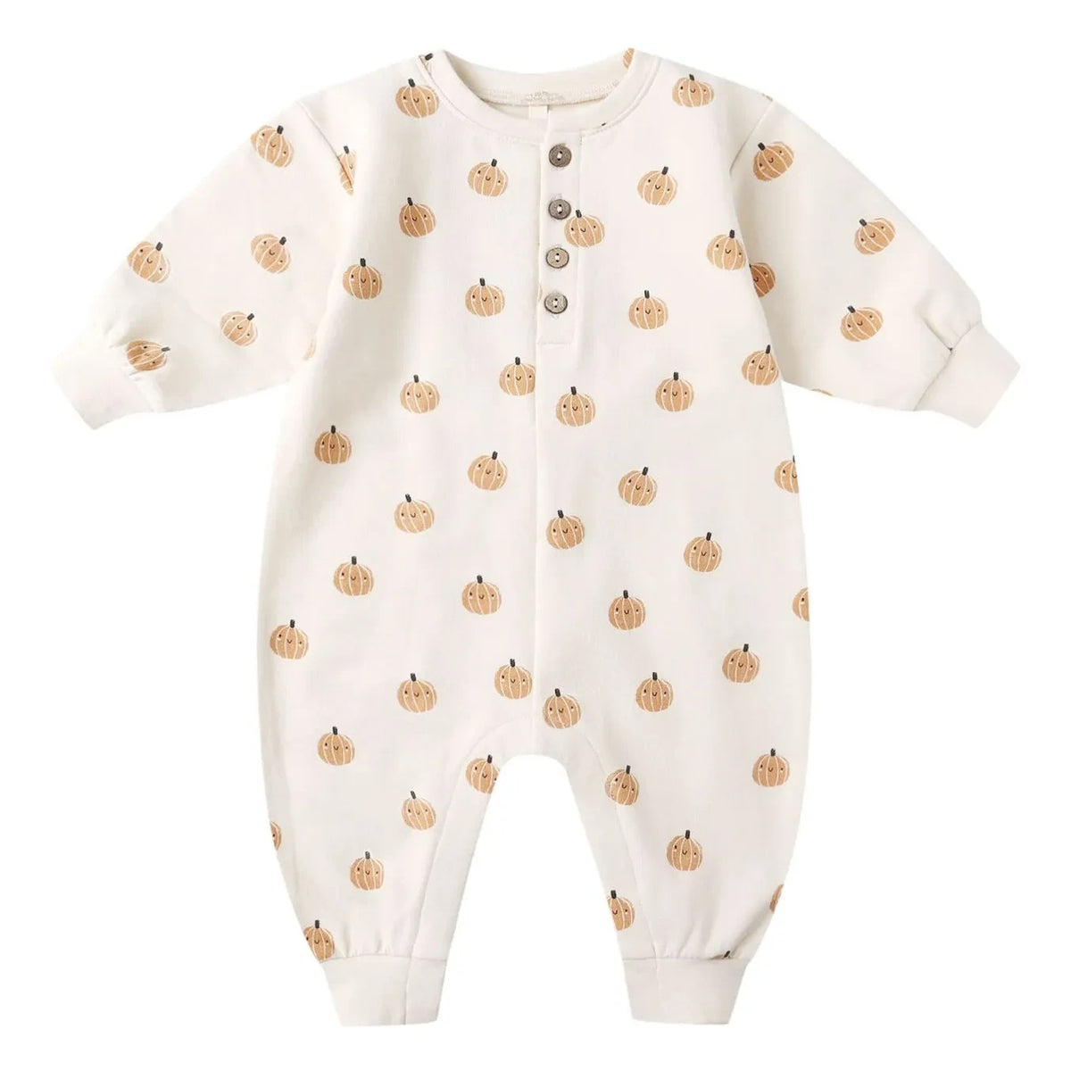 Quincy Mae - Organic Cotton Pumpkin Romper | Ecru