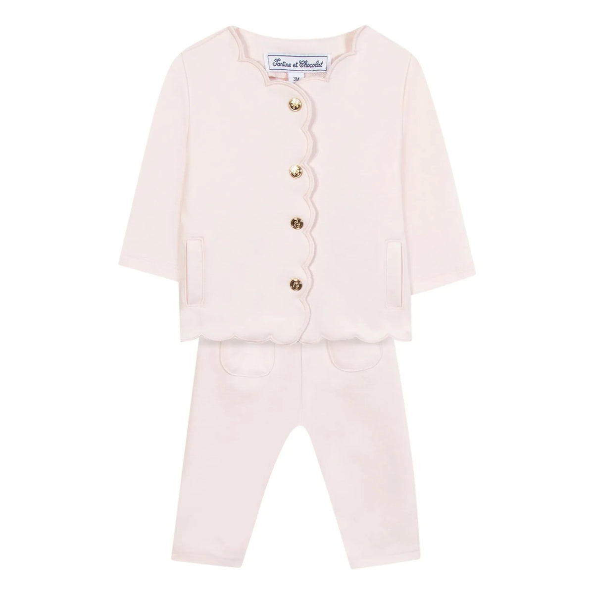 Tartine et Chocolat - Jacket and pants set | Pale Pink