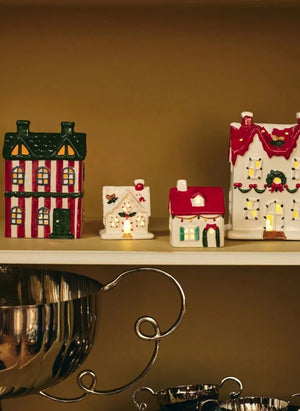 Anna + Nina - Santa LED Light House | White