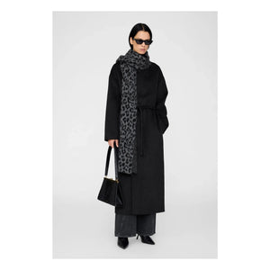 Anine Bing - Hannah Leopard Alpaca Scarf | Gray