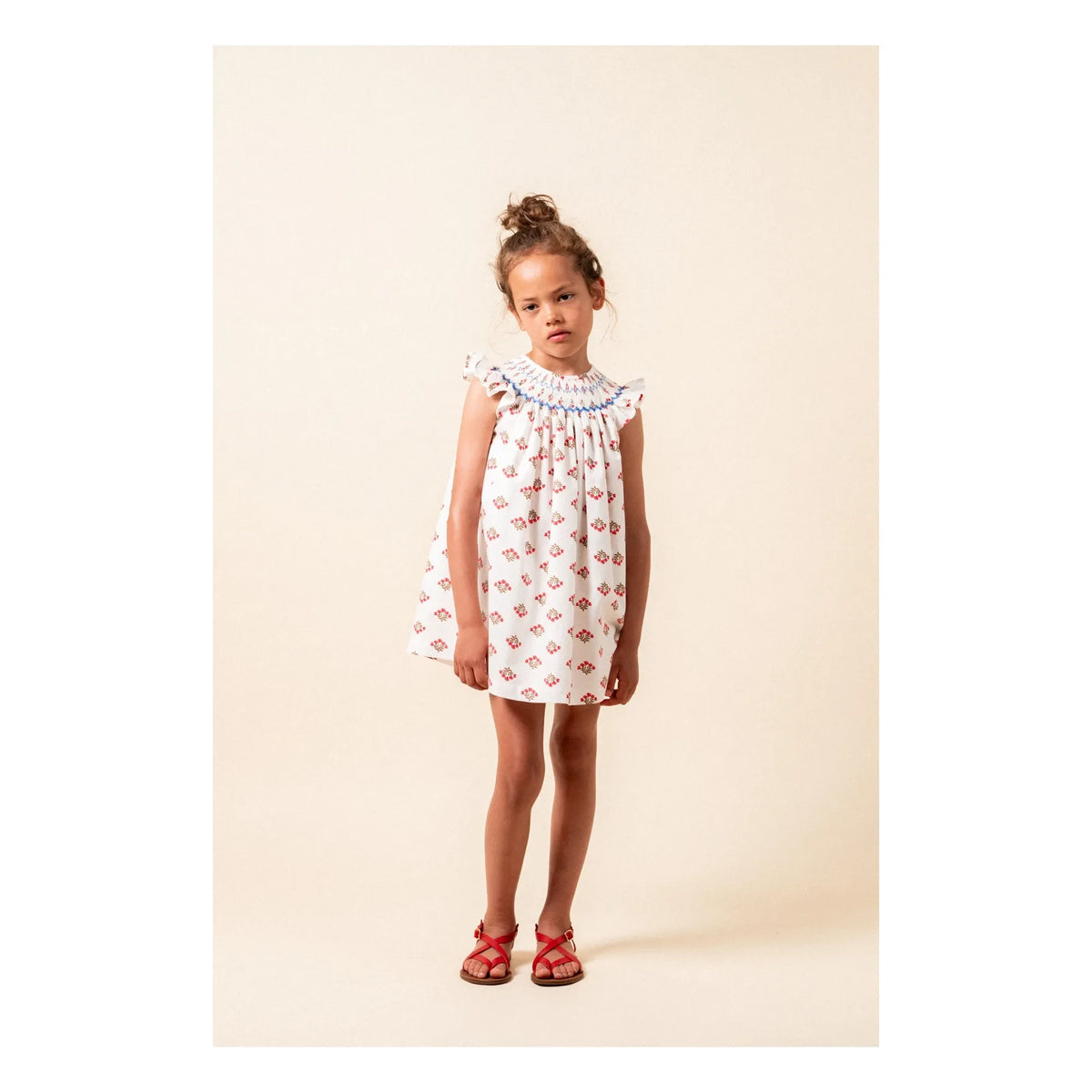 birinit - Monzón Organic Cotton Drawstring Dress | White