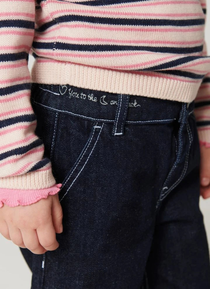 Copenhagen Colors - Jean Ballon Organic Cotton Heart-Shaped Pocket | Dark Blue