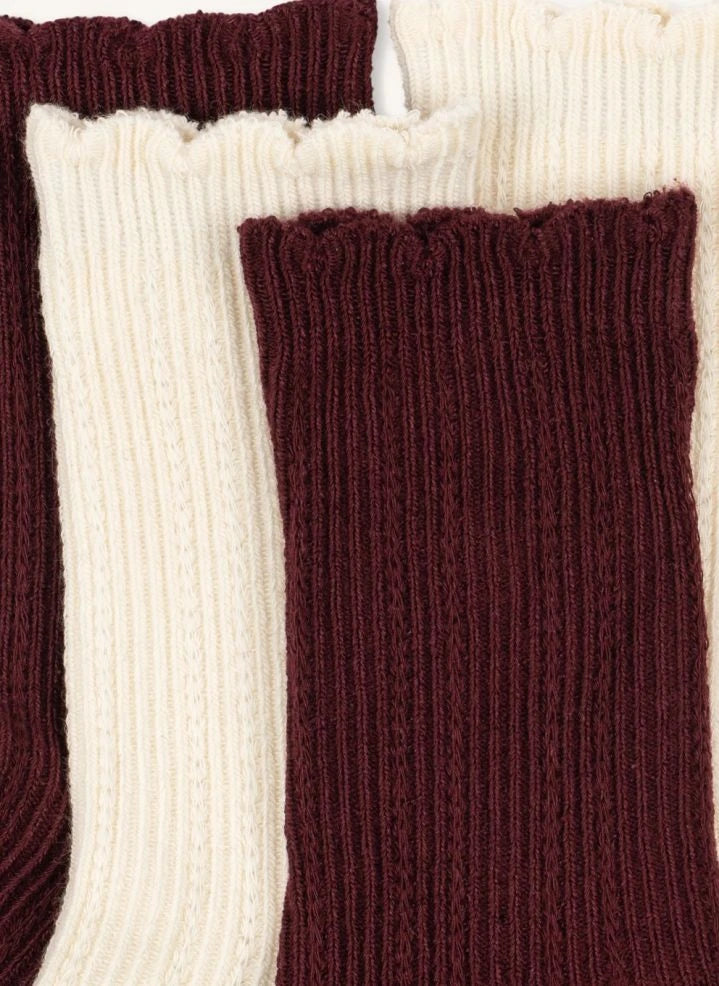 Konges Sløjd - 2 Pair Pointelle Sock Set | Burgundy