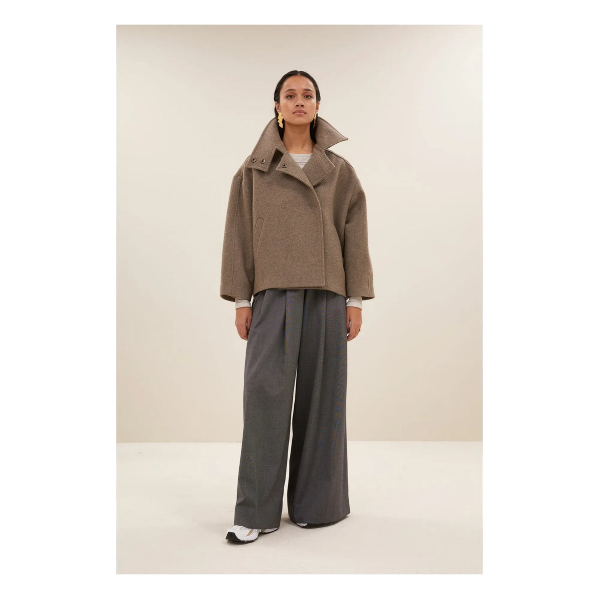 By Bar - Rika Wool Coat | Dark Beige