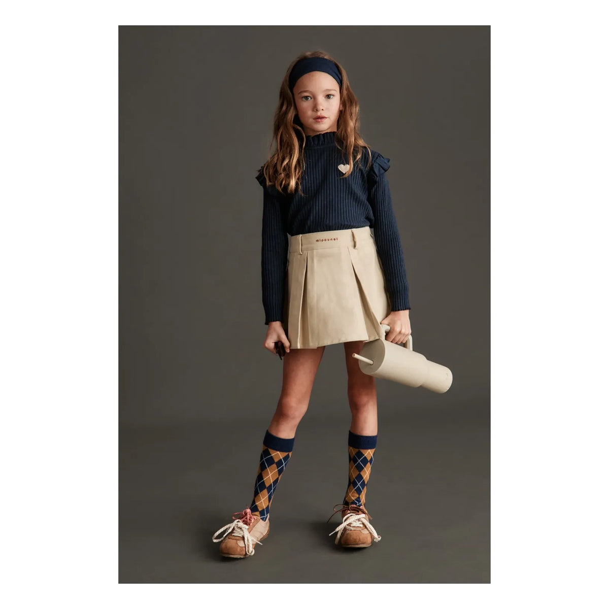 Mipounet - Nina Pleated Skirt Made from Recycled Fibers | Beige