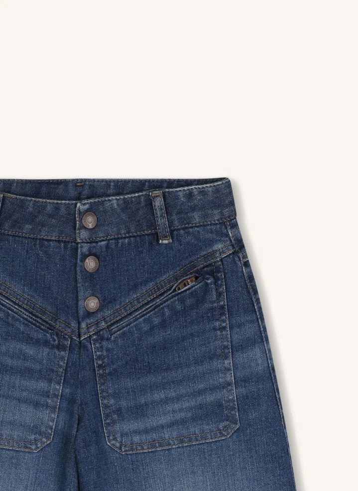 Chloé - Organic Cotton Denim Shorts with Jean Pockets | Blue