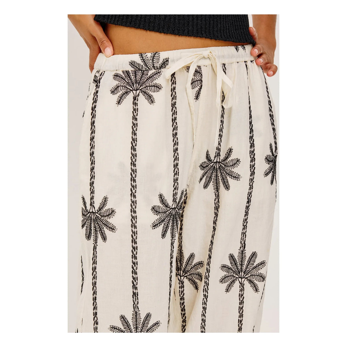 Rails - Emmie Linen Embroidered Pants | White