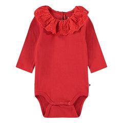 Molo - Faye Pointelle Neck Bodysuit Organic Cotton | Red